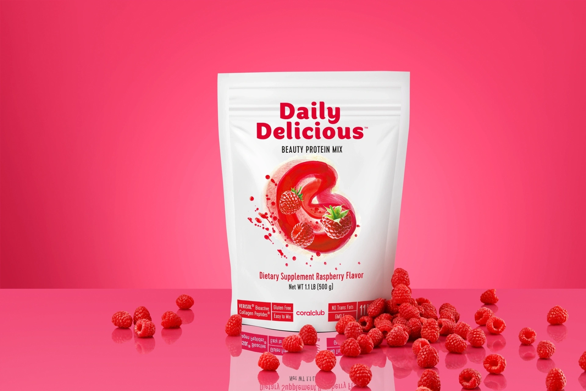  Daily Delicious Beauty Shake cu aromă de zmeură
